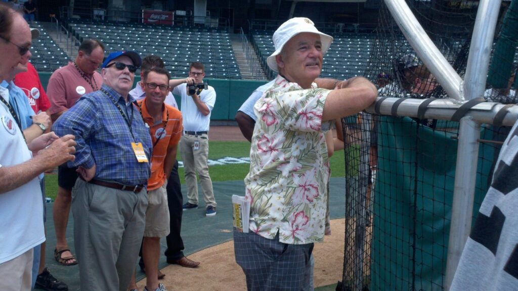 Bill Murray at the Salt Lake City Trappers reunion, Bees game. 